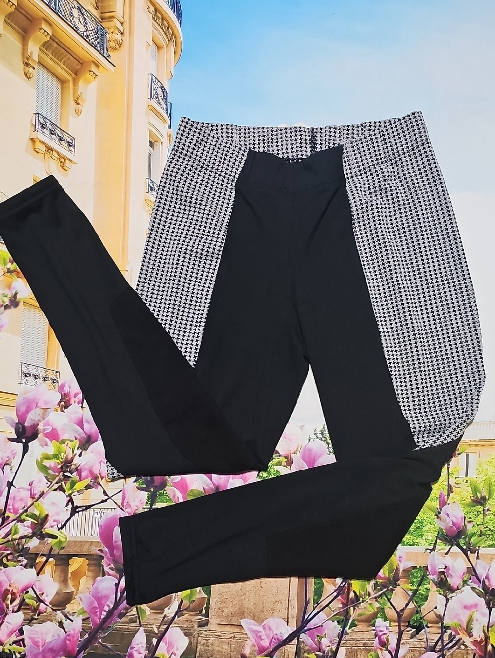 Kerrits Black with Houndstooth Side Panel Leggings XL